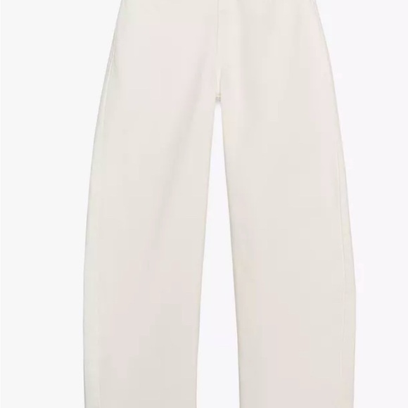 Zara Women's White Mid Waist Barrel Jeans ZW Collection - Picture 4 of 6